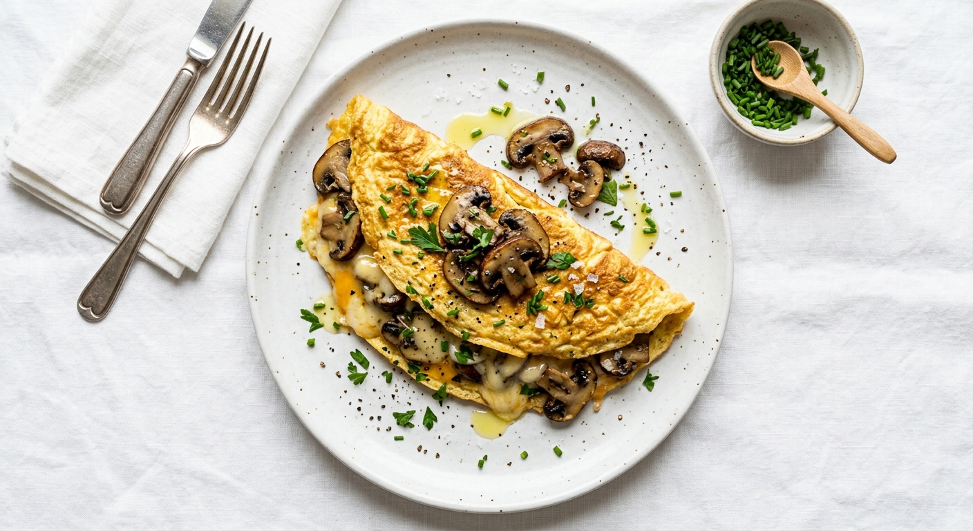 Keto Mushroom and Cheese Omelette
